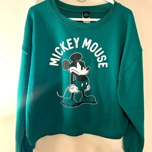 Angry Mickey Mouse Disney Green Women’s crewneck sweatshirt size XL